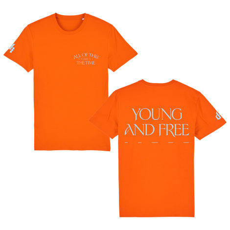 YOUNG & FREE BRIGHT ORANGE TEE